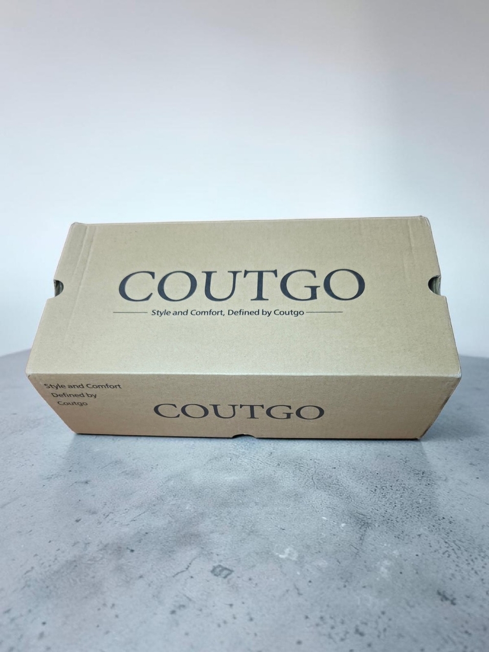 Coutgo Nude Beige Low Kitten Heel Slingback Closed Toe Pumps - Picture 4 of 7